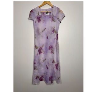 Fairycore Ethereal Disorderly Kids Floral Chiffon Dress Girls 14 Purple 3939511